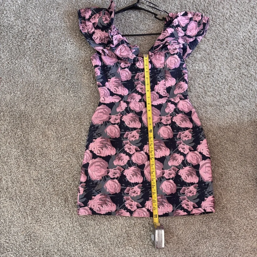 Fashion Nova Pink and Black Floral Midi Dress - Picture 5 of 5